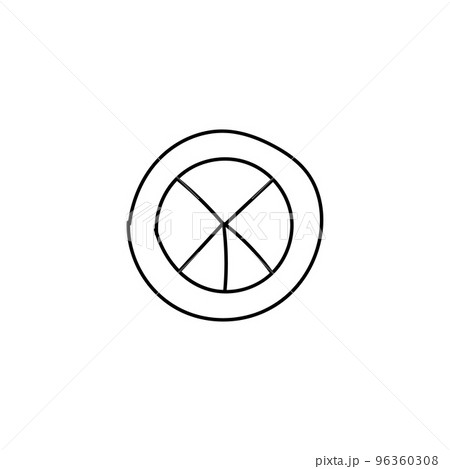 Round infographic chart hand drawn icon Round infographic chart hand drawn icon 96360308