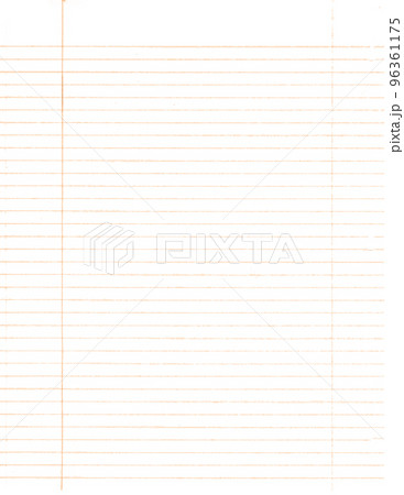 A white sheet from a notebook with an orange stripe .Texture or background. 96361175