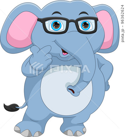 cartoon cute elephant with love sign 96362624