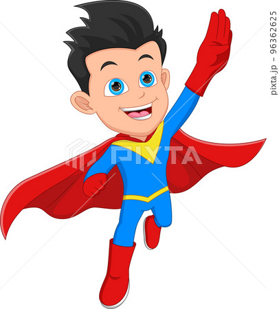 cute boy in superhero costume 96362625
