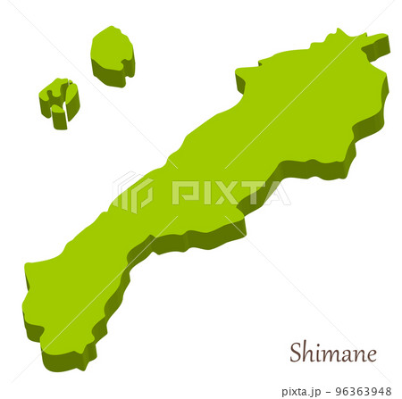 島根県の立体的な地図、シンボルマーク