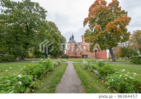 View of famous Swedish 16 th century Gripsholm castle located in Mariefred Sodermanland Sweden 96364457
