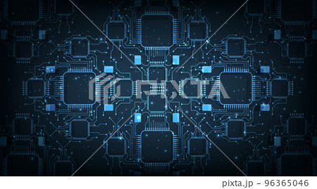 Circuit board electronic design on dark color background. 96365046