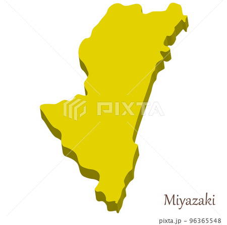 宮崎県の立体的な地図、シンボルマーク