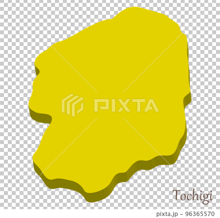 Three-dimensional map of Tochigi Prefecture, simple and stylish 96365570