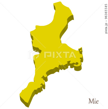 三重県の立体的な地図、シンプルでスタイリッシュ 96365585