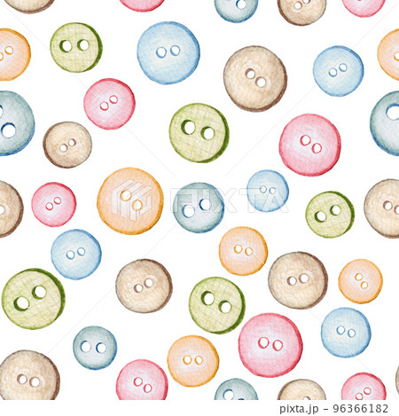Hand drawn aquarelle buttons seamless pattern Hand drawn aquarelle buttons seamless pattern 96366182