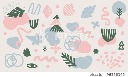 Abstract modern trendy vector illustration. Contemporary design. Doodle y2k set Abstract modern trendy vector illustration. Contemporary design. Doodle y2k set 96366366