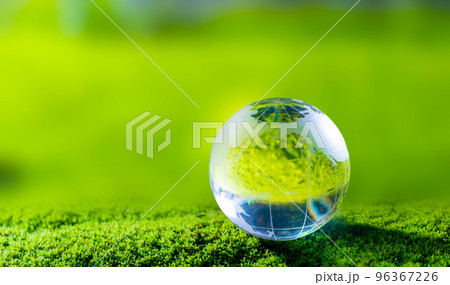 3D illustration Renewable energy concept Earth Day or environmental protection Protect the forests that grow on the ground and help save the planet. 96367226
