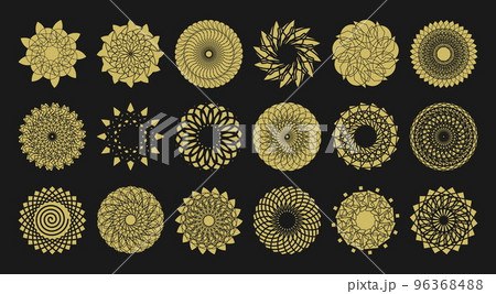 A set of intricate sacred geometric shapes for creating logos, backgrounds and design compositions. A set of intricate sacred geometric shapes for creating logos, backgrounds and design compositions. 96368488