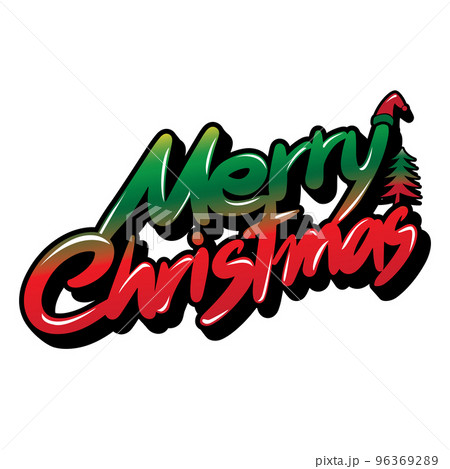 Free handwritten characters, text "Merry Christmas" Illustrator 96369289