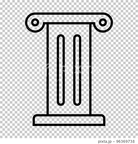 ギリシャ神殿の柱アイコン。ベクター。 96369738