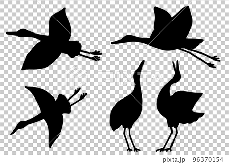 鳥類剪影插圖集 96370154