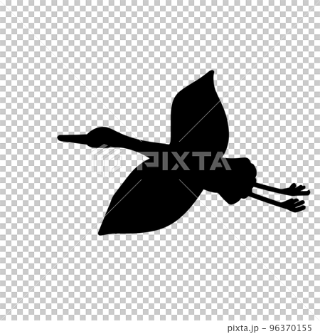 一隻離去的鳥黑色的剪影插圖 96370155