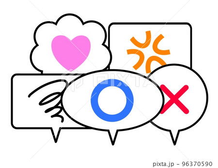 様々な感情を表現したふきだし 96370590