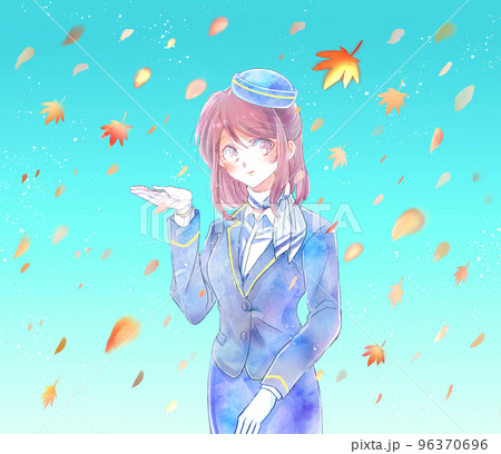 案内するバスガイド 紅葉 案内するバスガイド 紅葉 96370696