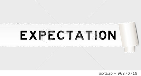 Ripped gray paper background that have word expectation under torn part 96370719