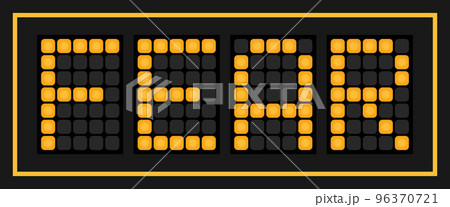 Orange color led banner in word fear on black background Orange color led banner in word fear on black background 96370721