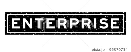 Grunge black enterprise word square rubber seal stamp on white background 96370754