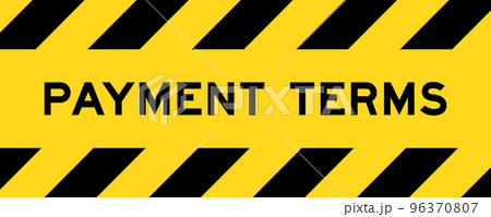 Yellow and black color with line striped label banner with word payment terms Yellow and black color with line striped label banner with word payment terms 96370807