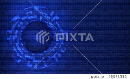 Futuristic digital technology template with copy spaces. Digital circle on an abstract blue background. Design element. Layout for a banner or website. EPS10 vector. Futuristic digital technology template with copy spaces. Digital circle on an abstract blue background. Design element. Layout for a banner or website. EPS10 vector. 96371556