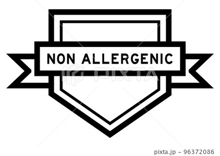 Vintage black color pentagon label banner with word non allergenic on white background Vintage black color pentagon label banner with word non allergenic on white background 96372086