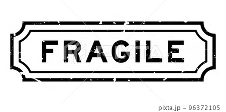 Grunge black fragile word rubber seal stamp on white background Grunge black fragile word rubber seal stamp on white background 96372105