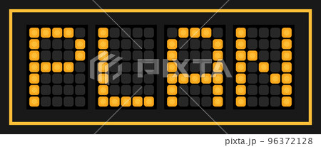 Orange color led banner in word plan on black background Orange color led banner in word plan on black background 96372128