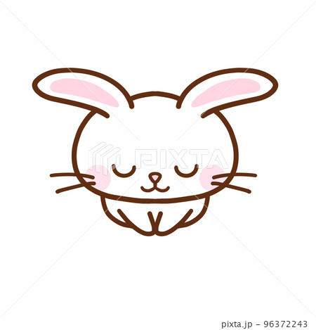 かしこまってお辞儀をするうさぎ　年賀状素材　卯年 96372243