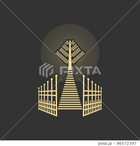 The Tree of Eternal Life in Paradise. Heaven after the resurrection. 96372397