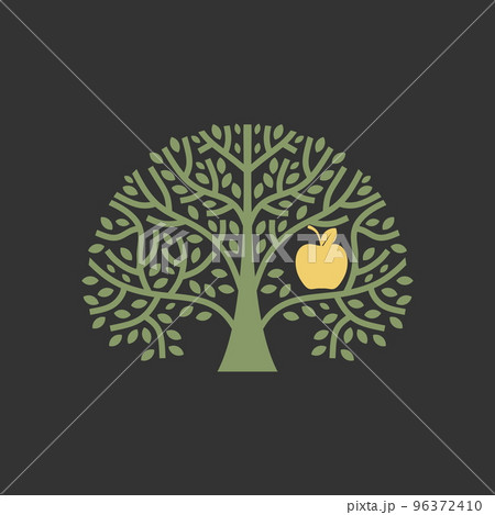 Tree of knowledge of good and evil in paradise. Plant in the Garden of Eden. 96372410