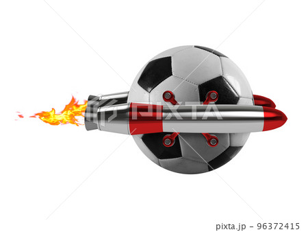 Soccerball goes fast attached to a rocket Soccerball goes fast attached to a rocket 96372415