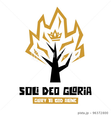 Christian illustration. Five Solas of the Reformation. Glory to God alone. 96372800