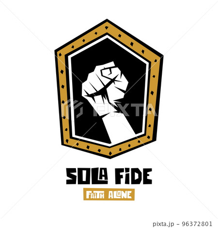 Christian illustration. Five Solas of the Reformation. Faith alone. Christian illustration. Five Solas of the Reformation. Faith alone. 96372801