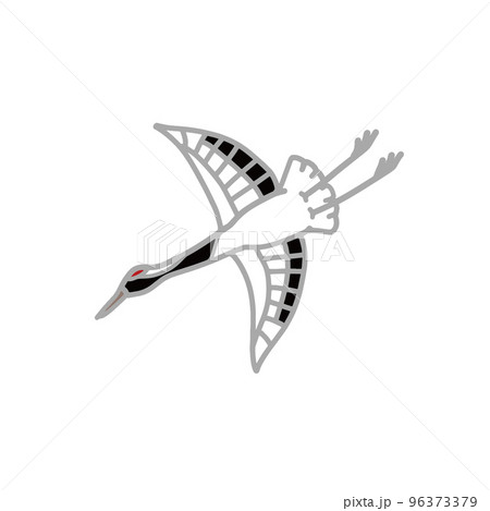空を舞う銀の鶴 シンプルイラスト 空を舞う銀の鶴 シンプルイラスト 96373379