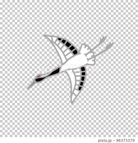 空を舞う銀の鶴 シンプルイラスト 空を舞う銀の鶴 シンプルイラスト 96373379