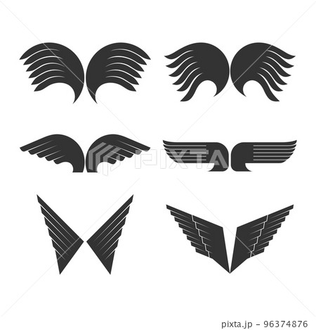 Vector set of logos of wings. Vector set of logos of wings. 96374876