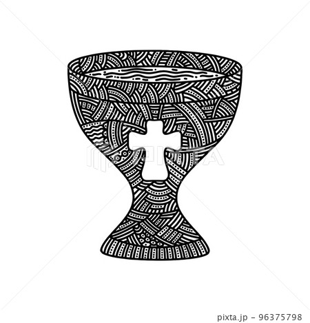 Christian doodle illustration. The Holy Grail. 96375798