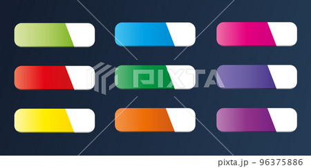 Shiny web game 3D buttons gradient colored collection Vector illustration 96375886