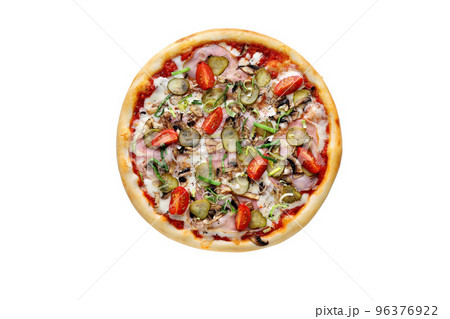 Italian pizza on a white background isolated 96376922