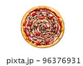 Barbecue pizza on a white background isolated 96376931