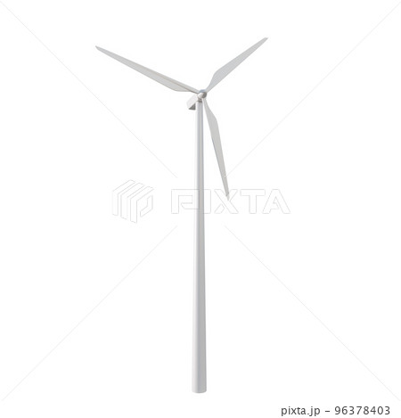 3D Illustration. Wind turbine. Sustainable and renewable energy concept. 96378403