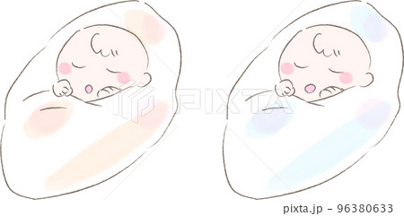おくるみにくるまれた赤ちゃん　双子 96380633