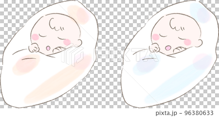 おくるみにくるまれた赤ちゃん　双子 96380633