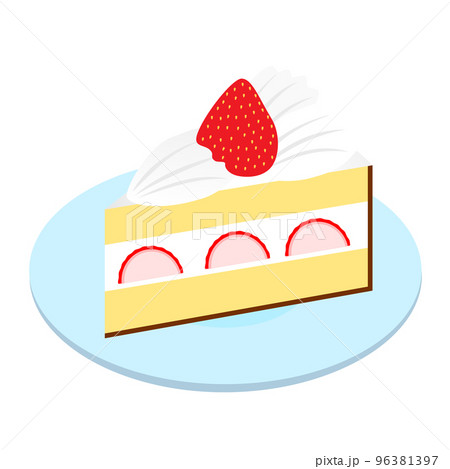 お皿にのったショートケーキ お皿にのったショートケーキ 96381397