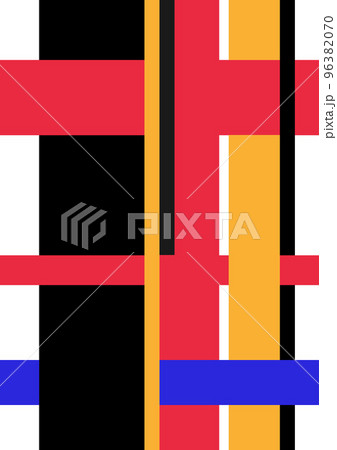 Intersection of simple shapes and color. Abstract pattern. 96382070