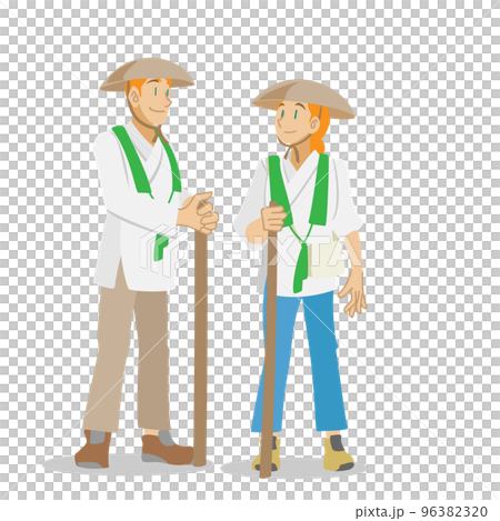 Foreign couple pilgrims 96382320