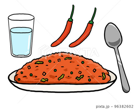 Illustration of spicy fried rice (with water... - Stock Illustration  [96382602] - PIXTA