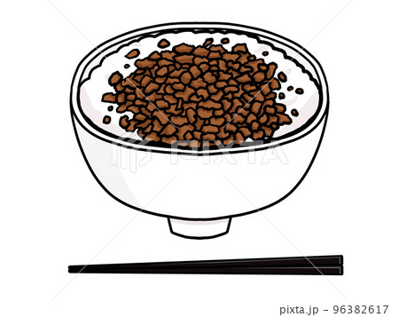 とりそぼろ丼のイラスト(お箸付き) とりそぼろ丼のイラスト(お箸付き) 96382617