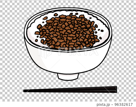 とりそぼろ丼のイラスト(お箸付き) とりそぼろ丼のイラスト(お箸付き) 96382617